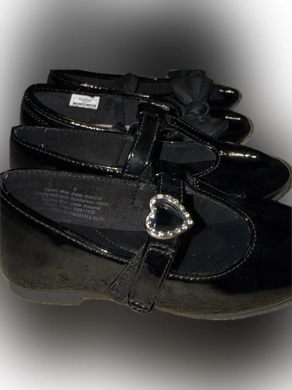 Cat & Jack and OshKosh B'gosh Black Patent Girls Dress Shoes